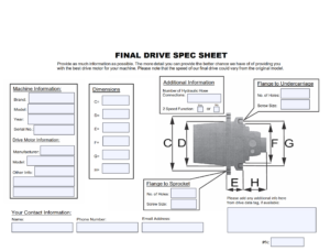Spec sheet for final drive measurements